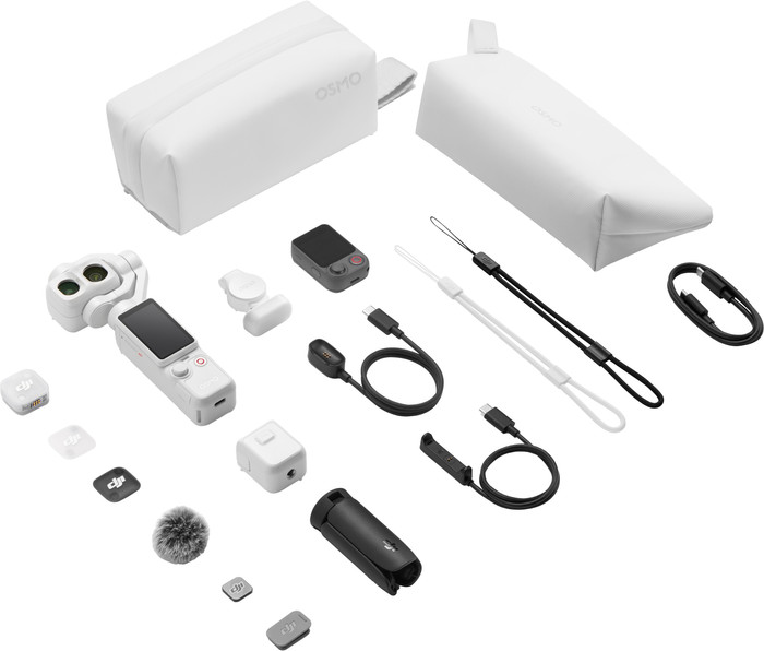 DJI Osmo Pocket 4P (Pro) Creator Combo Weiß zubehör