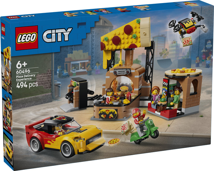 LEGO City Pizza-Liefererlebnis mit Fahrzeugen 60496 verpackung
