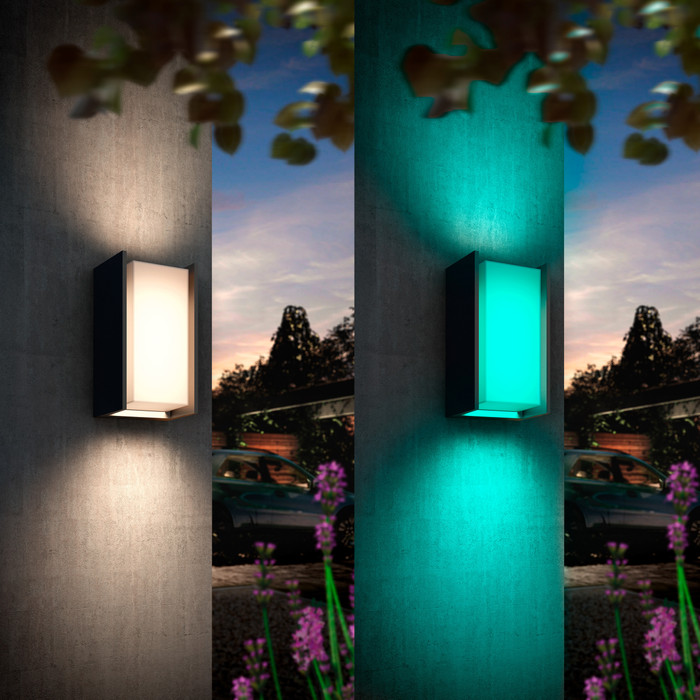 Philips Hue Turaco Wall Lamp Anthracite Outdoors product in use