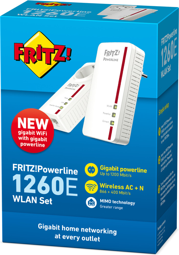 FRITZ!Powerline 1260E WLAN Set packaging