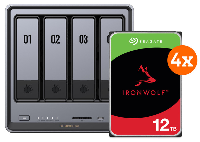 UGREEN NASync DXP4800 Plus + Seagate IronWolf 12TB 4-pack Main Image