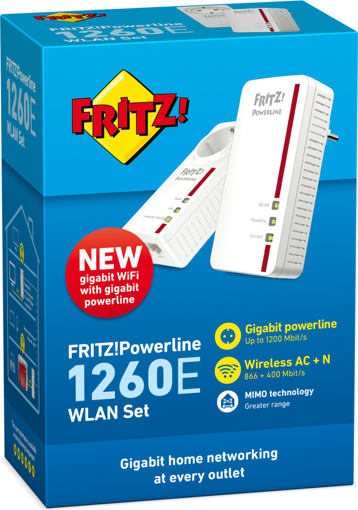 FRITZ!Powerline 1260E WLAN Set packaging