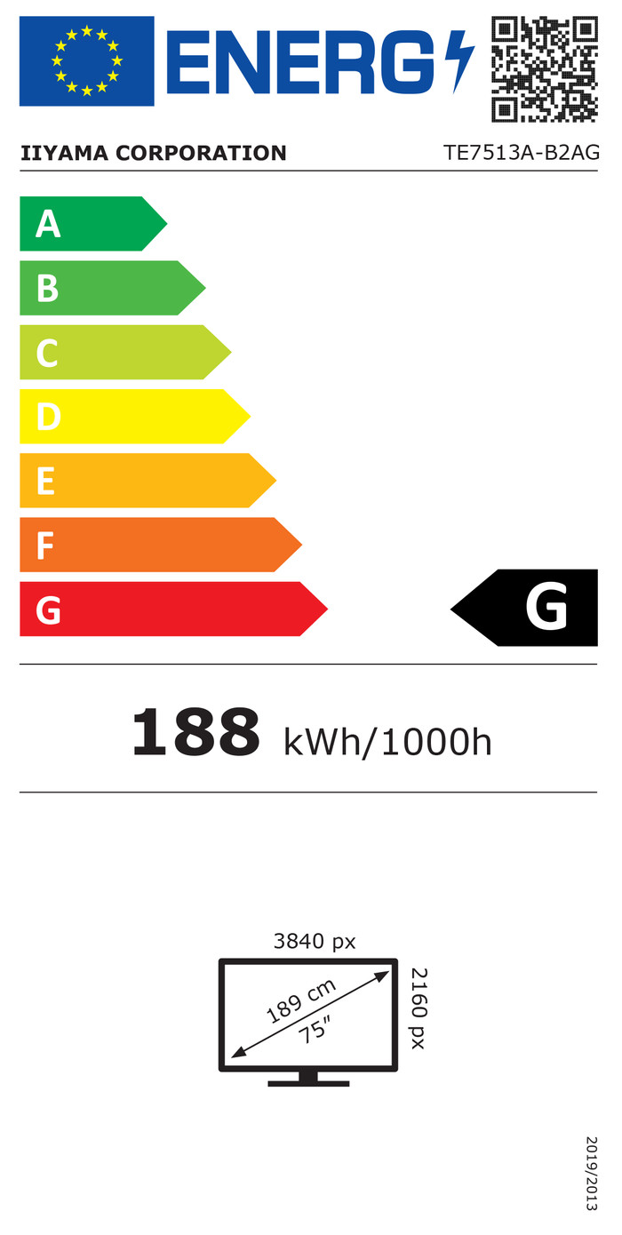 iiyama ProLite TE7513A-B2AG energielabel