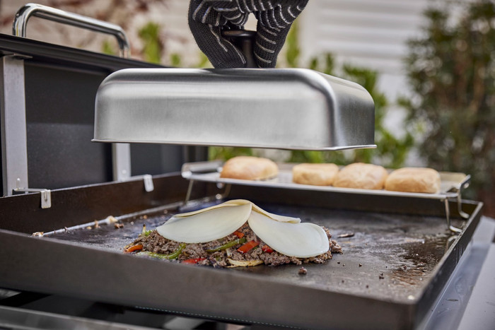 Weber Griddle Basting Dome product in use