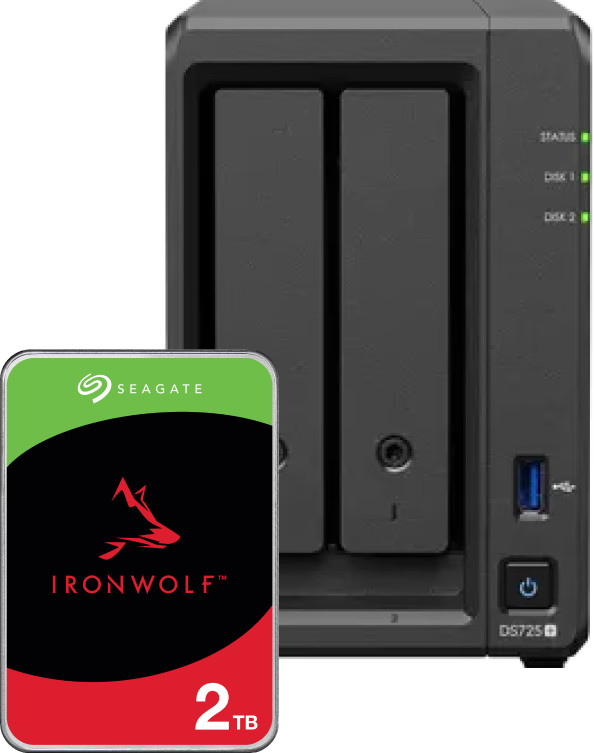 Synology DS725+ + Seagate Ironwolf 2 TB Main Image