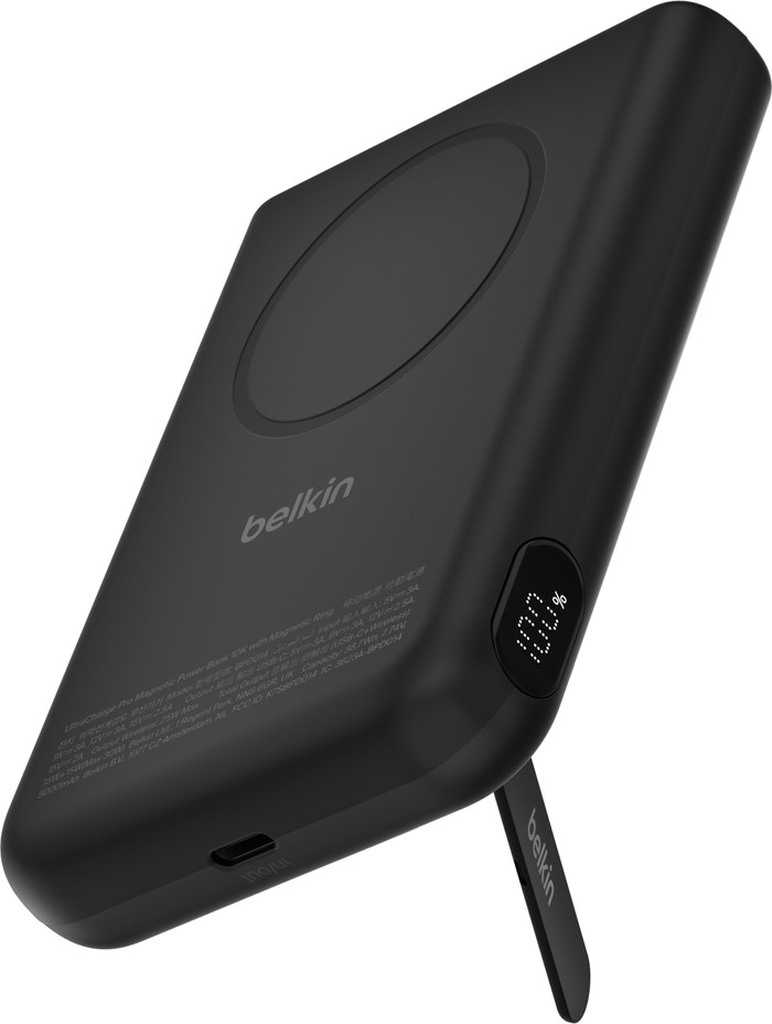 Belkin UltraCharge Pro Wireless Powerbank mit MagSafe 10.000 mAh mit Schnellladen Schwarz rechte seite