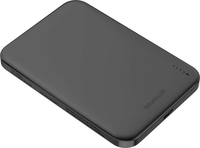 BlueBuilt Wireless Powerbank mit Qi2 und MagSafe 5.000 mAh mit Schnellladen 20 Watt Grau oberseite