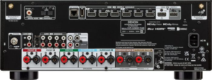 Denon AVR-X2900H DAB rückseite