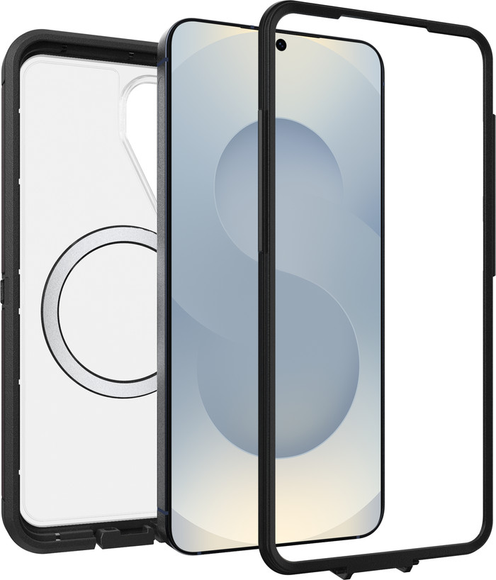 OtterBox Defender Samsung Galaxy S26 Back Cover with Magnet Transparent Black Belt front