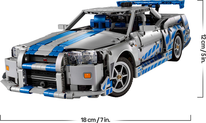 LEGO Technic 2 Fast 2 Furious Nissan Skyline GT-R (R34) Car 42210 detail