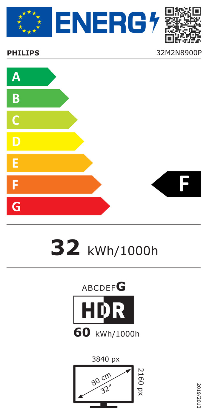 Philips EVNIA 32M2N8900P/00 OLED energielabel