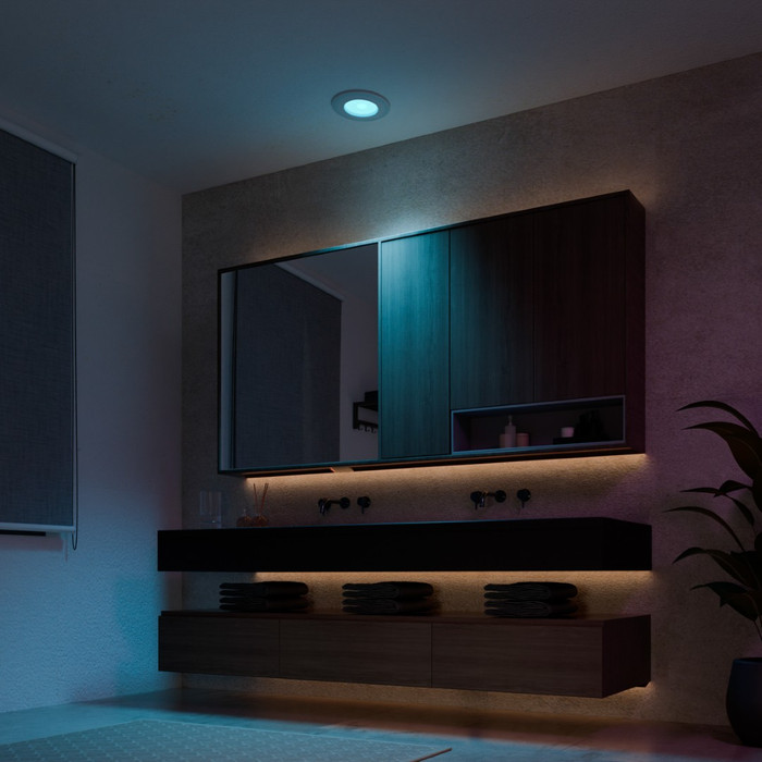 Philips Hue Recessed Spot Light Slim 3-pack - White and Color - 90mm - White product in use