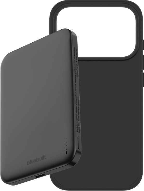 BlueBuilt MagSafe Hülle iPhone 18 Pro Schwarz + Powerbank 5.000 mAh Grau Main Image