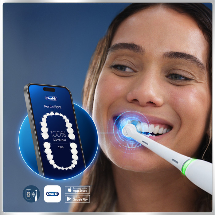 Oral-B iO 6 Grau Luxus-Edition produkt in gebrauch