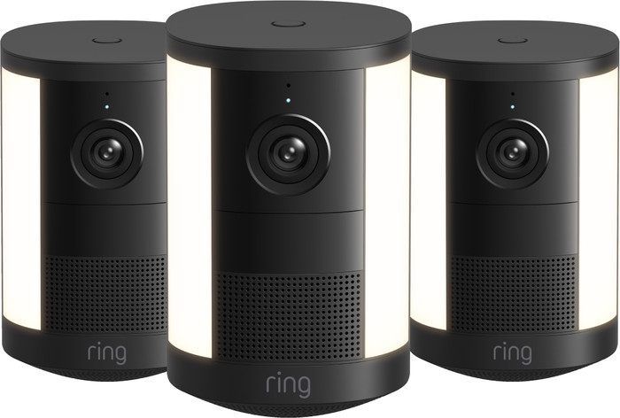 Ring Spotlight Kamera 2. Generation Akku Schwarz 3er-Pack Main Image