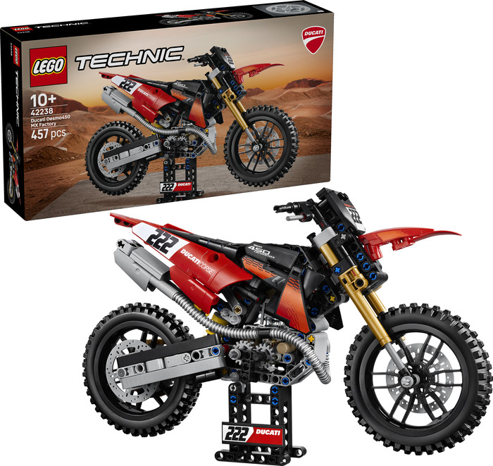 LEGO Technic Ducati Desmo450 MX Factory Motorrad 42238 rechte seite