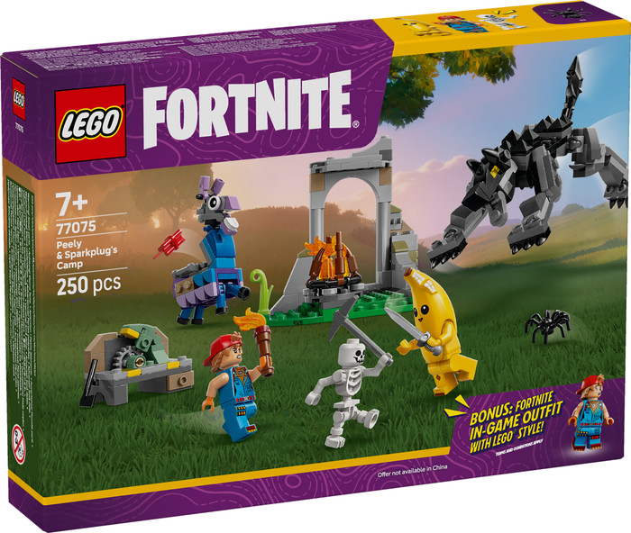 LEGO Fortnite Peely and Sparkplug's Camp 77075 packaging