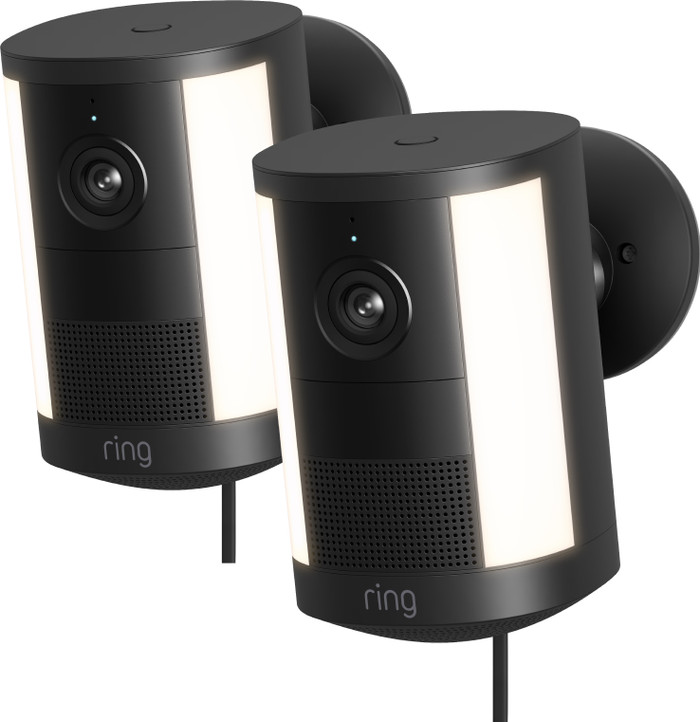 Ring Spotlight Camera 2. Generation Stecker Schwarz Doppelpack Main Image