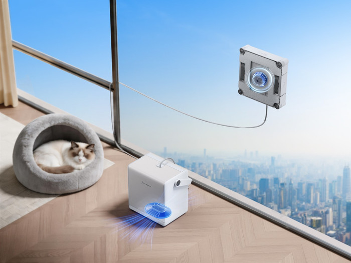 Ecovacs WINBOT W2S Pro Omni product in use
