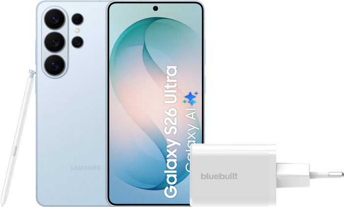 Samsung Galaxy S26 Ultra 256GB Hellblau 5G + BlueBuilt Ladegerät 65 Watt Weiß Main Image