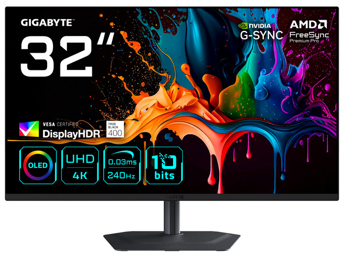 GIGABYTE MO32U2 QD-OLED vorne