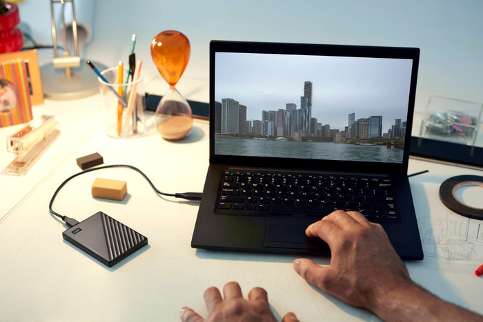 WD My Passport 4TB Black produkt in gebrauch