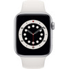 Apple Watch Series 6 44mm Silber Aluminium Weißes Sportarmband