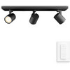 Philips Hue Runner 3 Spots Aufbauspot White Ambiance Schwarz + Dimmer