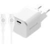 BlueBuilt Power-Delivery-Ladegerät 30 W + USB-C-Kabel 1,5 m Nylon Weiß