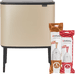 Brabantia Bo Touch Bin Mülleimer 11 + 23 Liter Metallic Gold + Müllsäcke (320 Stück)