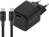 BlueBuilt 65 W GaN USB-C-Ladegerät Schwarz + USB-C-Kabel 240 W 2 m Nylon Schwarz