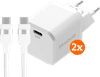 BlueBuilt 65 W GaN-USB-C-Ladegerät Weiß + USB-C-Kabel 240 W 2 m Nylon