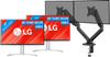 LG 27UP850K-W.AEU Doppelpack + BlueBuilt Monitorhalterung Mechanische Feder für 2 Monitore