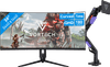 Vortech Pro 34 inches Quad HD Curved + Vortech Monitor Arm with Gas Spring