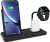 ZENS Wireless Charger 10W with Stand and AirPods Dock + Watch Stand Black