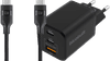 BlueBuilt Power-Delivery-Ladegerät 2 USB-C-Ports 65 W + USB-C-Kabel 1,5 m Nylon Schwarz