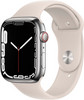 Apple Watch Series 7 4G 45mm Silver Stainless Steel Cream Sport Band