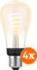 Philips Hue Filament Light White Ambiance Edison E27 4-pack