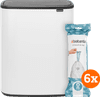 Brabantia Bo Touch Bin 2 x 30 Liter White + Müllbeutel (120 Stück)