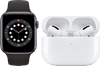 Apple Watch Series 6 40 mm Space Grau Schwarzes Armband + Apple AirPods Pro mit kabellosem