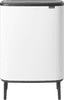 Brabantia Bo Touch Bin Hi Mülleimer 60 Liter mit Kunststoff Inneneimer - White