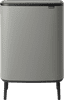 Brabantia Bo Touch Bin Hi Trash Can 2x 30L Mineral Concrete Gray