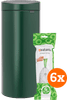 Brabantia Touch Bin 30L Pine Green + Trash Bags (120 units)