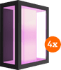 Philips Hue Impress Wall Lamp White and Color Black Wide 4-pack