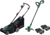 Bosch Rotak 18V2-43 + Bosch Easygrasscut 18 + Bosch Starterset 18V 4,0 Ah (2x)