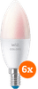 WiZ Smart-Kerzenlampe 6er-Pack - Weiß- und Farblicht - E14