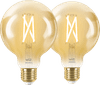 WiZ Smart Filament Light Globe 2-pack - Warm to Cool White Light - E27