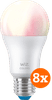 WiZ Smart-Lampe 8er-Pack - Weiß- und Farblicht - E27