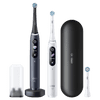 Oral-B iO Series 8 Schwarz und Weiß Doppelpack mit Ersatzaufsteckbürste