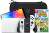 Nintendo Switch OLED Weiß + Animal Crossing New Horizons + Bluebuilt Travel Case